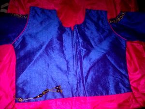 Cotton Silk, Blend, Rose And Dark Blue Colour