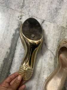 Elegant Gold Embellished Heels