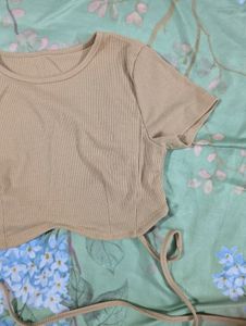 Beige Crop Top From Urbanic 💫