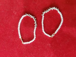 Pure Silver Pearl Bangles For Kid&#39;s