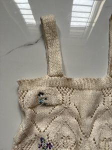 Embroidered Knit Crop Top