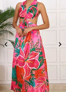 Floral Cutout Maxi Dress