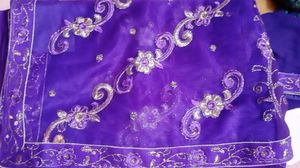 Purple Embroidered Dupatta