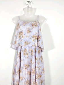 Lavender Printed Casual Dress (Women)