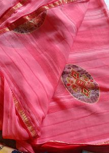 Pink Striped Sari