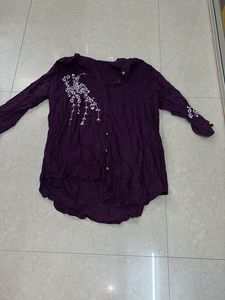 Embroidered Purple Top