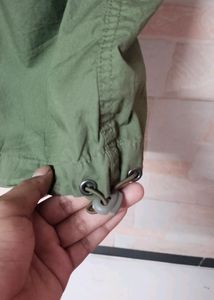 Dark Olive Green Parachute Pants