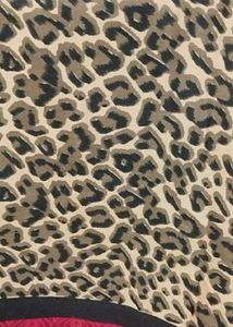 lepard print golden crepe saree