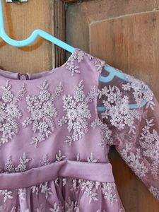 Elegant Mauve Floral Dress