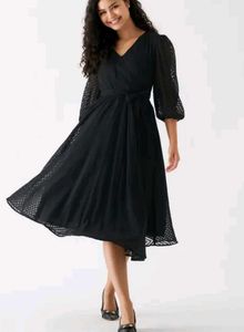 Elegant Black Wrap Dress