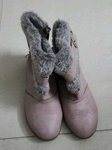 Cute Pink Winter Boots with Fur