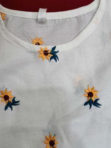 Sunflower Embroidered Top