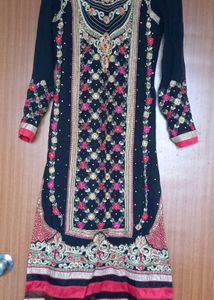 Black Heavy Work Kurta