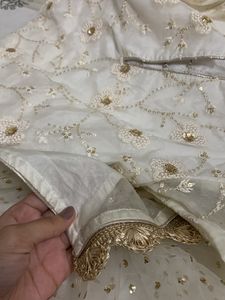 Biba Off White Kurta With Dupatta