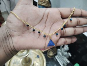 Blue Triangle Charm Necklace