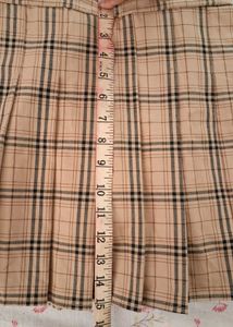 Pleated Brown Mini Skirt