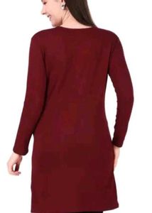 Maroon &#39;Have A Nice Day&#39; Tunic