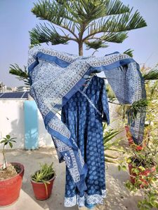 Elegant Blue Printed Kurta