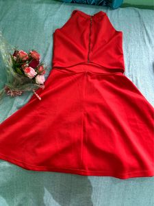 Red Back Cut Out Dress