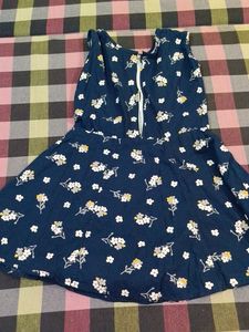 Navy Blue Frock With Cute Hairband Freebie