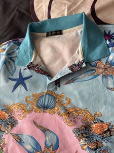 Ocean Print Polo Shirt