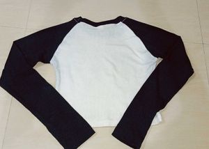Black &amp; white long sleeve Graphic Tee