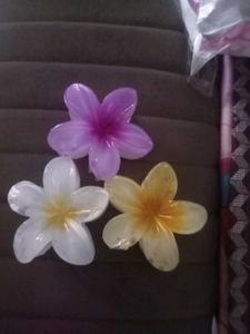 3 Pc  Flower Claw Clips