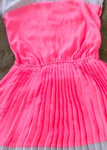 Hot Pink Pleated Dress