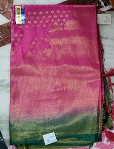 Pink & Green Saree