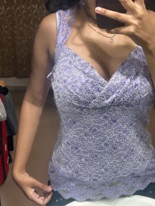 lace Lilac top with beautiful work