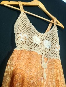 Brown Printed Women Dress
