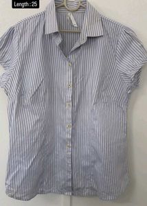 Striped Button-Down Top