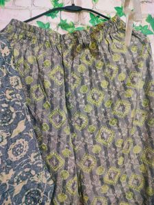 Floral Print Kurti Pajama Set