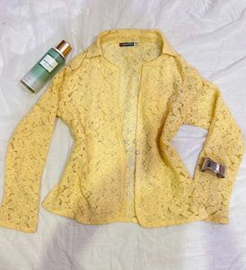 🌼Vintage Y2K Lemon Lace Cardigan Top