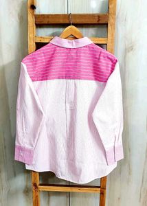 Pink Striped Cotton Shirt Size-42-44