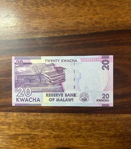 UNC 20 MALAWIAN KWACHA - SERIAL NO. BW0505539