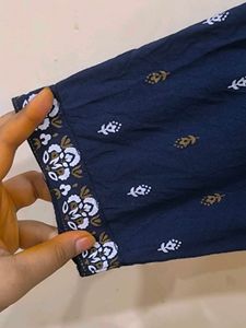 Blue Anarkali Slit Kurti.