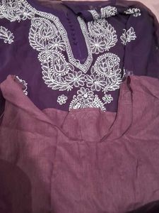 Purple Embroidered Kurti
