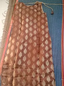 Elegant Brown &amp; Gold Salwar Suit