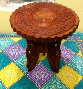 Decorlay Wooden Rosewood Bedside Living Room Stool