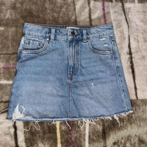Denim Mini Skirt (MANGO)