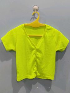 Neon Green Fitted Crop Top