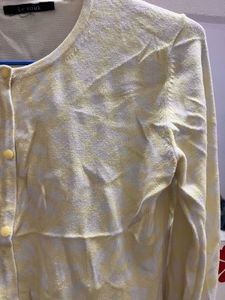 Chic Light Yellow Knit Floral Cardigan