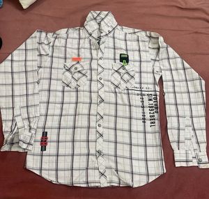 White Plaid Camp Shirt