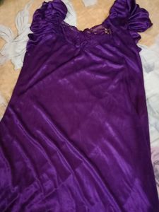 Free Size 2 Pic Unused New Purple Colour Nighty  S