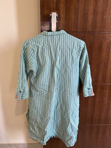 Striped Bird Embroidered Top