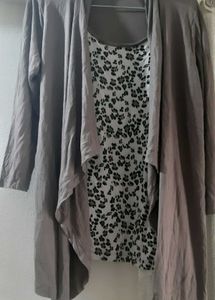 Top with shrug / jacket attached
