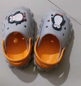 Girl 1 Yr- Grey Orange Crocs