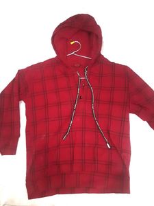 Red Plaid Flannel Hoodie