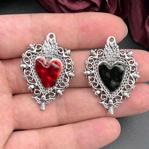 Gothic Melting Heart Pendant Black